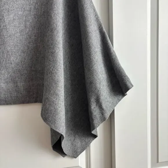 NWT ZARA MANTECO Wool Blend Oversized Cape Grey High Neck Poncho Coat Wrap M - Picture 8 of 12